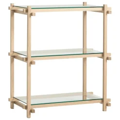 HAY Woody Column 2.0 shelf, low, soaped oak - clear glass