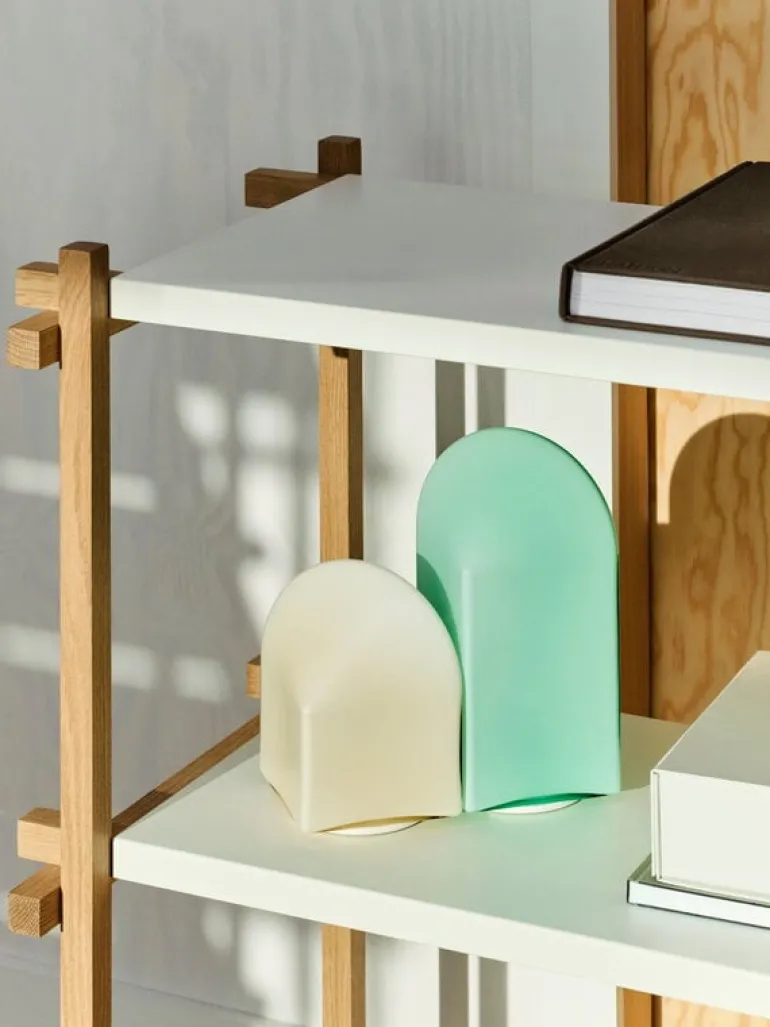 HAY Woody Column 2.0 shelf, low, soaped oak - almond white steel