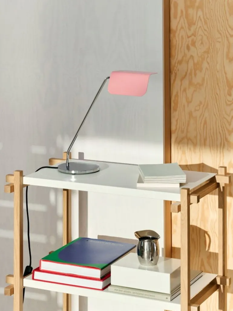 HAY Woody Column 2.0 shelf, low, soaped oak - almond white steel