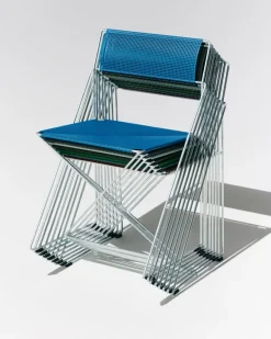 HAY X-Line chair, hot galvanized - powder blue