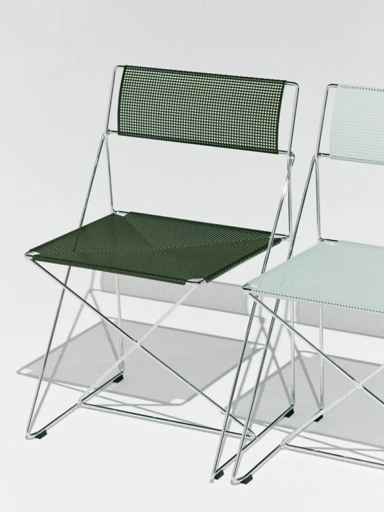 HAY X-Line chair, hot galvanized - autumn green