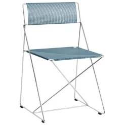 HAY X-Line chair, indoor, chromed - powder blue