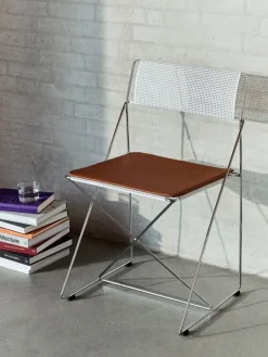 HAY X-Line chair, indoor, chromed - chalk white