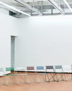 HAY X-Line chair, indoor, chromed - iron red