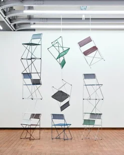 HAY X-Line chair, indoor, chromed - iron red