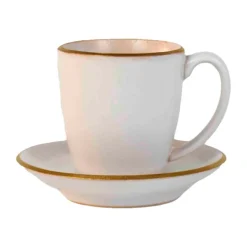 Heirol Edge coffee cup with saucer, 2,5 dl, ivory gold