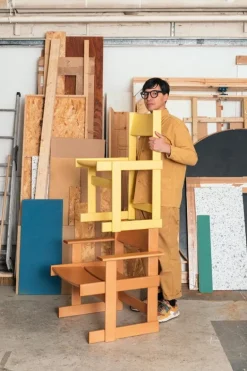 Hem Bullnose lounge chair, natural beech