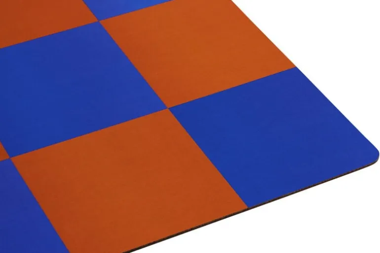 Hem Check placemat, 2 pcs, terracotta - cobalt