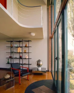 Hem Experiment lounge chair 503, red - black leather