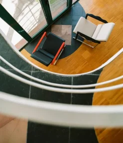 Hem Experiment lounge chair 503, red - black leather