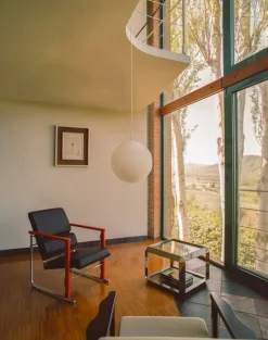 Hem Experiment lounge chair 503, red - black leather