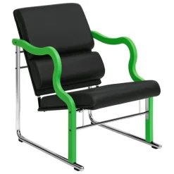 Hem Experiment lounge chair 501, green - black leather