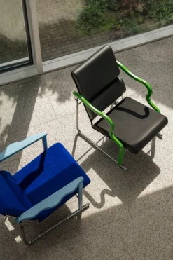 Hem Experiment lounge chair 501, green - black leather