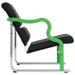 Hem Experiment lounge chair 501, green - black leather
