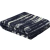 Hem Glitch throw, 180 x 130 cm, pale lemon - navy blue