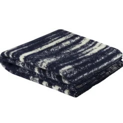 Hem Glitch throw, 180 x 130 cm, pale lemon - navy blue