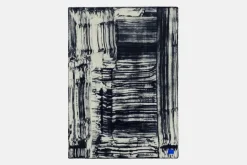 Hem Glitch throw, 180 x 130 cm, pale lemon - navy blue