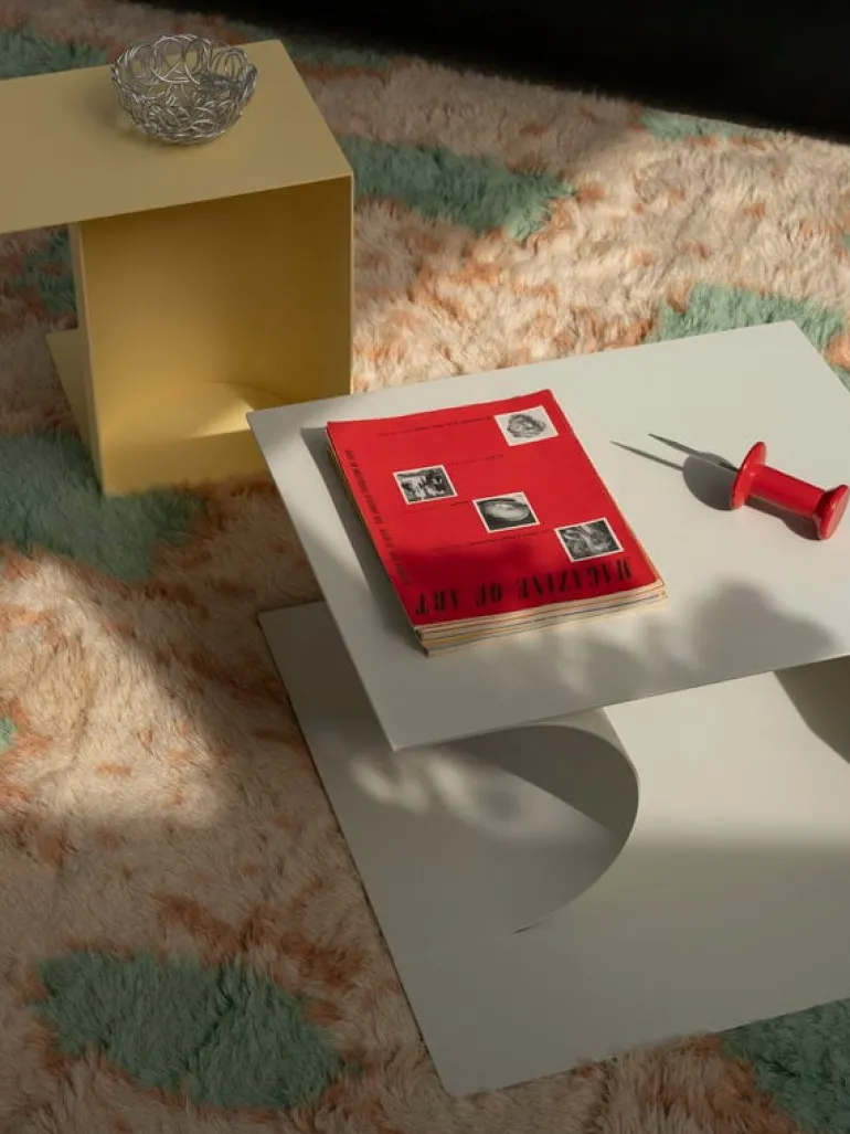 Hem Glyph Alpha side table, grey white