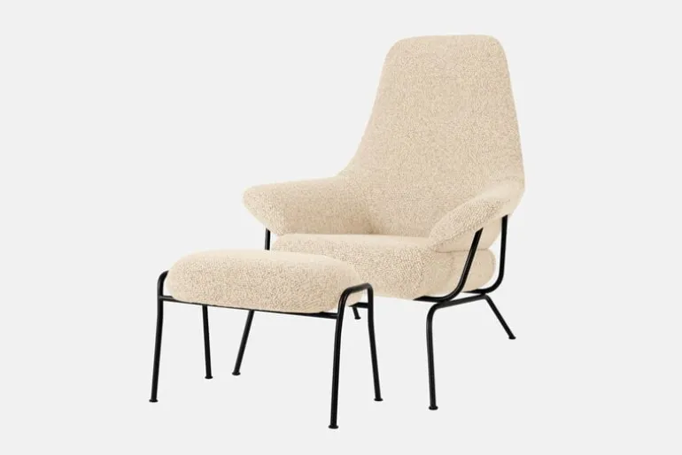 Hem Hai ottoman, eggshell boucle