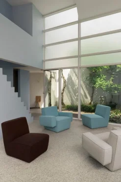 Hem Hunk lounge chair with armrests, Tiree Swan