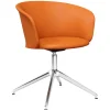 Hem Kendo swivel chair, cognac leather - polished aluminium