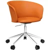 Hem Kendo swivel chair w/ castors, cognac leather - pol. aluminium