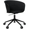 Hem Kendo swivel chair w/ castors, black leather - black