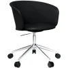 Hem Kendo swivel chair w/ castors, black leather - pol. aluminium