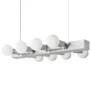 Hem Knuckle Linear chandelier, brushed aluminum