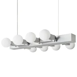 Hem Knuckle Linear chandelier, brushed aluminum
