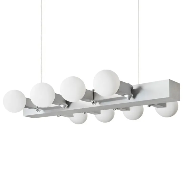 Hem Knuckle Linear chandelier, brushed aluminum