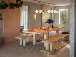 Hem Knuckle Linear chandelier, brushed aluminum