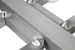 Hem Knuckle Linear chandelier, brushed aluminum