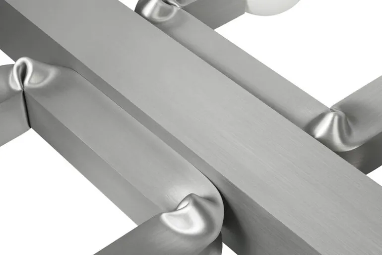 Hem Knuckle Linear chandelier, brushed aluminum