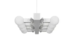 Hem Knuckle Linear chandelier, brushed aluminum