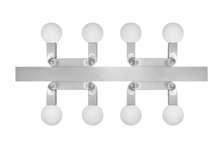 Hem Knuckle Linear chandelier, brushed aluminum