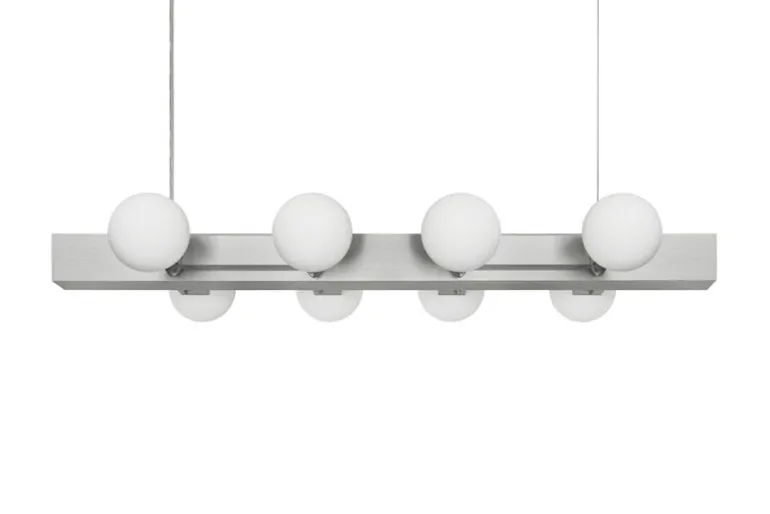 Hem Knuckle Linear chandelier, brushed aluminum