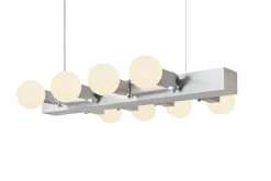 Hem Knuckle Linear chandelier, brushed aluminum