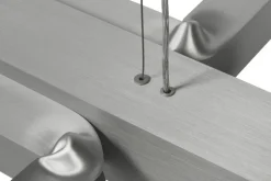 Hem Knuckle Linear chandelier, brushed aluminum