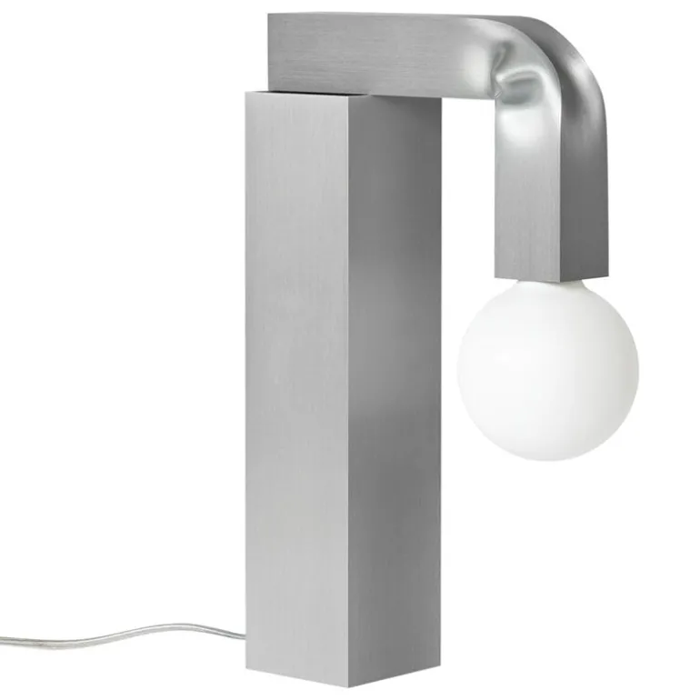 Hem Knuckle table lamp, brushed aluminum