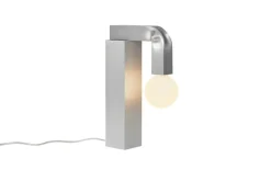 Hem Knuckle table lamp, brushed aluminum