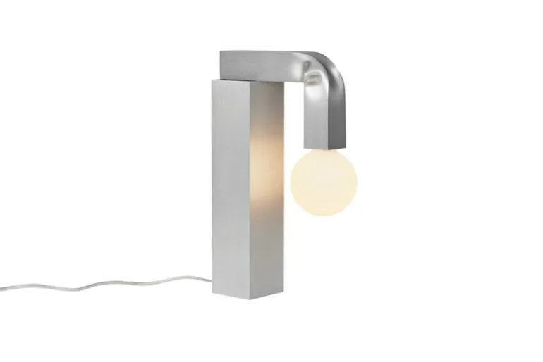 Hem Knuckle table lamp, brushed aluminum