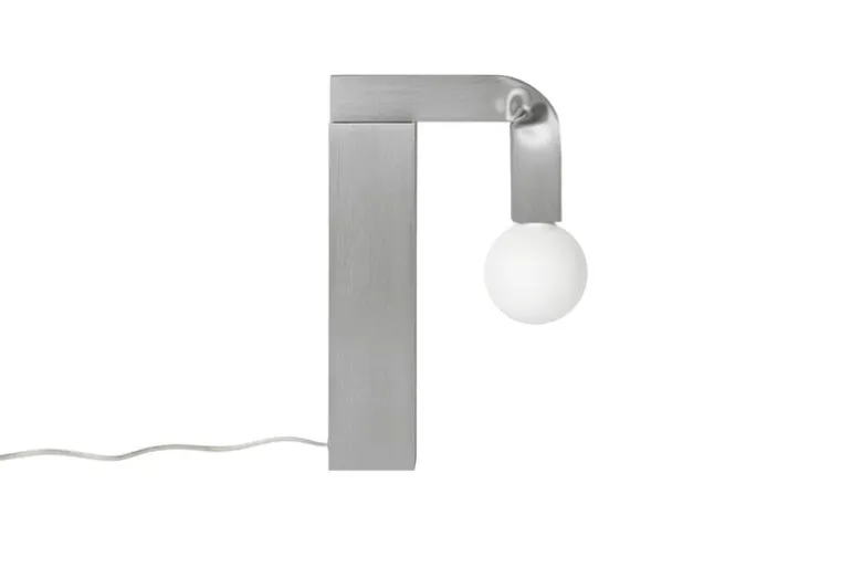 Hem Knuckle table lamp, brushed aluminum