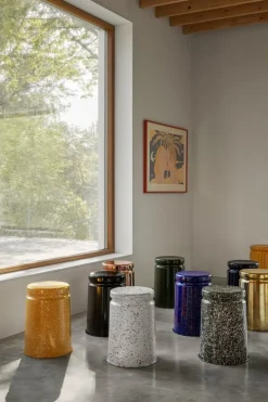 Hem Last stool, polished brass