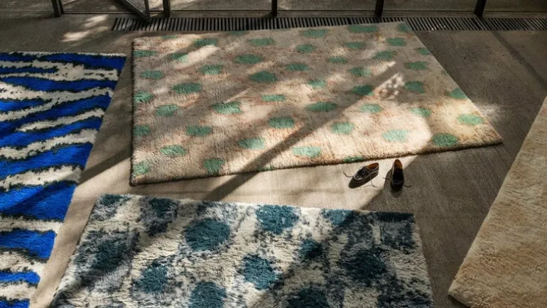 Hem Monster rug, 250 x 350 cm, turquoise - peach