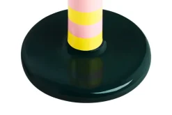 Hem Pesa candle holder, high, pink - sulfur yellow stripe