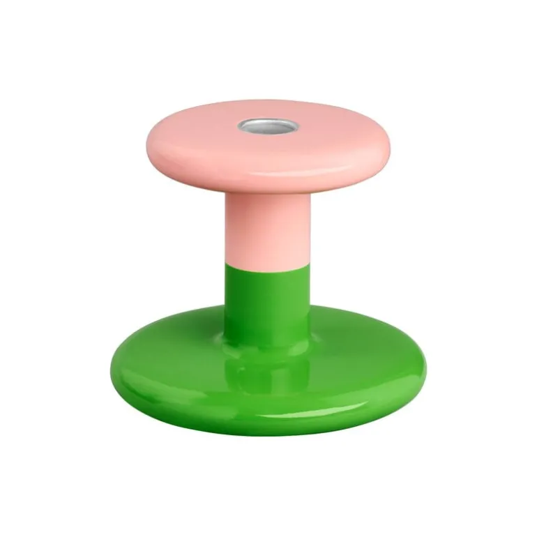 Hem Pesa candle holder, low, pink - green