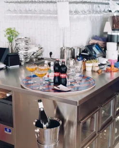 Hem Pesa candle holder, low, magenta - orange