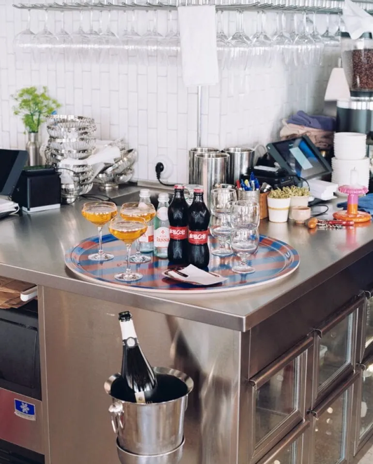 Hem Pesa candle holder, low, magenta - orange