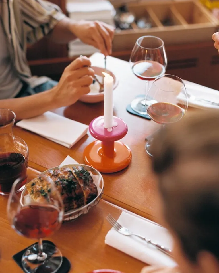 Hem Pesa candle holder, low, magenta - orange